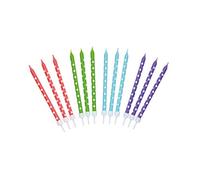 KitchenCraft Sweetly Does It Pacco da 24 Candele da Compleanno in Cera - Multicolore con Design a Pois