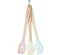 KitchenCraft Sweetly Does It Piccole spatole in silicone per la cottura, design floreale, set di mini spatole da 3 pezzi