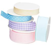 KitchenCraft Sweetly Does It Set di 5 Nastri Color Pastello per Torte e Regali - Multicolore
