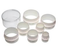 KitchenCraft Tagliabiscotti/pasticceria in plastica a doppio bordo con scatola di conservazione (set di 7) - Bianco