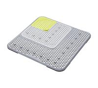 KitchenCraft Tappetino di protezione per lavello, 3 pezzi regolabili, protezione per lavello, bicchieri e stoviglie, plastica, 30 x 30 cm (12 x 12"), grigio/verde