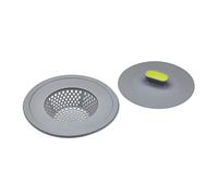 KitchenCraft Filtro per lavello e spina in plastica 2 in 1, 11,5 cm (4,5") - Grigio / Verde