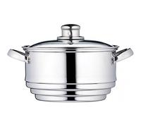 KitchenCraft Vaporizzatore a 3 livelli, inserto universale a 3 livelli in confezione regalo, acciaio inox, adatto a pentole da 16, 18 e 20 cm, argento