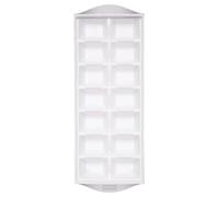 KitchenCraft Vassoio per cubetti di ghiaccio a rilascio facile, vassoio impilabile per congelatore, plastica, 32 x 12 cm (12,5 x 4,5), bianco