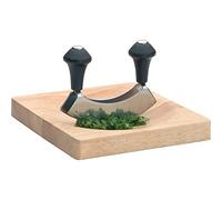 KitchenCraft We Love Food Set Mezzaluna in Acciaio Inox, Nero, 20 cm