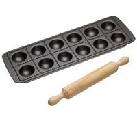 KitchenCraft World of Flavours Kit per pasta ripiena con vassoio antiaderente per ravioli e rullo, 33 x 11,5 cm