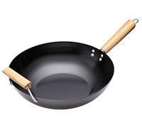 KitchenCraft World of Flavours Wok Antiaderente per Induzione in Acciaio al Carbonio, Adatto a Qualsiasi Fonte di Calore, Extra Large, 35 cm