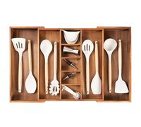 KitchenEdge Organizer contratto qualità alimentare, legno sostenibile al 100%, regolabile da 40,6 cm a 71,1 cm