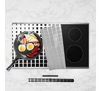 KitchenRaku Tappetino protettivo per piano cottura a induzione, Antiscivolo tappetino protettivo per piano cottura a induzione in silicone (magnetico), Tappetino multifunzionale (A-Nero+, 52x78cm)