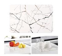 KitchenRaku Tappetino scolapiatti per bancone della cucina, ultra assorbente, antiscivolo, resistente al calore, ad asciugatura rapida, tappetino in terra di diatomacee, per cucina e bagno (marmo 58,