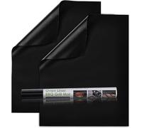 KitchenRaku Tappetino universale per barbecue, 32 x 50 cm, per forno a convezione, resistente, riutilizzabile e lavabile, adatto per barbecue a gas e a carbonella (nero, 2 pezzi)