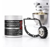 KitchenTech Kit di riparazione per robot da cucina KitchenAid - grasso per ingranaggi 200 g + guarnizione trasmissione + ingranaggio - manutenzione e riparazione adatto per Artisan, Classic, Ultra