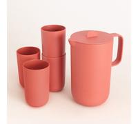 KITCHENWARE OUTDOOR ECO - Set Di Brocca Da 2 L E 4 Bicchieri Da 500 Ml Terracotta