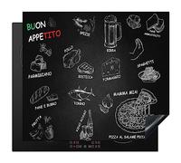 KitchenYeah© Copertura Tappetino Piano Induzione 59x52 cm Cucina Coprifornelli Protezione per Piano Induzione Italiano - Erbe - Spezie - Pizza - Spaghetti - Italia - Buon Appetito