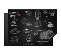 KitchenYeah© Copertura Tappetino Piano Induzione 78x52 cm Cucina Coprifornelli Protezione per Piano Induzione Italiano - Erbe - Spezie - Pizza - Spaghetti - Italia - Buon Appetito