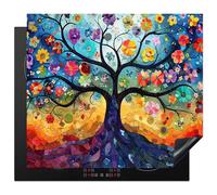 KitchenYeah© Copri Piano Cottura 57x51 cm Coprifornelli Tappetino per Induzione Fornello Tutto per la Cucina Albero della vita - Colori - Albero