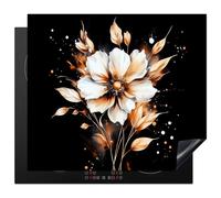 KitchenYeah© Copri Piano Cottura 59x52 cm Coprifornelli Tappetino per Induzione Fornello Tutto per la Cucina Fiore - Vernice - Oro - Graffiti - Moderno