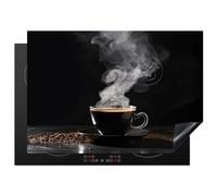 KitchenYeah© Copri Piano Cottura 75x52 cm Coprifornelli Tappetino per Induzione Fornello Tutto per la Cucina Chicchi di caffè - Nero - Caffè