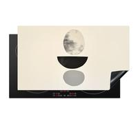 KitchenYeah© Copri Piano Cottura 90x52 cm Coprifornelli Tappetino per Induzione Fornello Tutto per la Cucina Beige - Japandi - Wabi Sabi