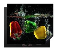 KitchenYeah© Copri Piano Cottura Induzione 59x51 cm Coprifornelli Fornello Proteggi Tutto per la Cucina Fornelli Pepe - Verdura - Acqua - Nero - Rosso - Verde - Giallo