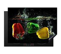KitchenYeah© Copri Piano Cottura Induzione 70x52 cm Coprifornelli Fornello Proteggi Tutto per la Cucina Fornelli Pepe - Verdura - Acqua - Nero - Rosso - Verde - Giallo