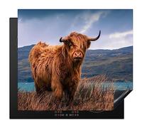 KitchenYeah© Copri Piano Induzione 60x52 cm Cucina Coprifornelli Copertura Protezione Cottura Tutto per la Cucina Highlander scozzese - Montagna - Acqua - Natura - Mucca