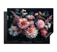 KitchenYeah© Copri Piano Induzione 75x52 cm Cucina Coprifornelli Copertura Protezione Cottura Tutto per la Cucina Fiori - Rosa - Natura - Botanico