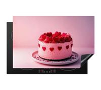 KitchenYeah© Cubre Vitrocerámica - Protector Vitroceramica Induccion 81x52 cm - Tapa Vitroceramica - Protector de Vitroceramica Pastel - Corazón - Rosa - Regalos San Valentin Hombre