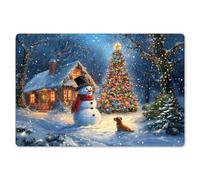 KitchenYeah© Kit Tovagliette Plastica Lavabili 6 Pezzi 45x30 cm Tovaglietta Americana Lavabile Antiscivolo per Tavolo da Pranzo Decorazioni Natilizie Regali Natalizio Miracolo Natale - Colorato