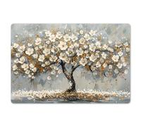 KitchenYeah© Kit Tovagliette Plastica Lavabili 6 Pezzi 45x30 cm Tovaglietta Americana Lavabile Antiscivolo per Tavolo da Pranzo Albero - Oro - Fiori - Astratto - Arte