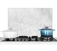 KitchenYeah© Pannelli Paraschizzi x Cucina Lastra in Alluminio Alzatina | 60x40 cm - Paraspruzzi Pannello per Cucine Marmo - Texture - Grigio - Aspetto del marmo