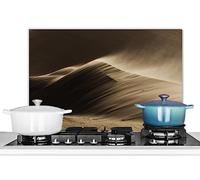 KitchenYeah© Pannello Paraschizzi Cucina Alluminio Para Schizzi per Piano | 60x40 cm - Cottura Parete Cucine Deserto - Sabbia - Natura - Duna