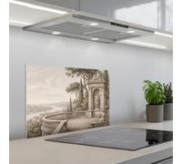 KitchenYeah© Paraschizzi Cucina Adesivo 40x60 cm Pannello Parete Paraspruzzi Pannelli Retro Terrazza - Città - Vista - Fiume