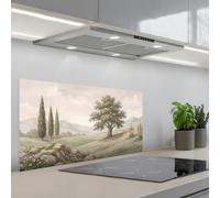 KitchenYeah© Paraschizzi Cucina Adesivo 45x90 cm Pannello Parete Paraspruzzi Pannelli Retro Collina - Alberi - Natura - Verde