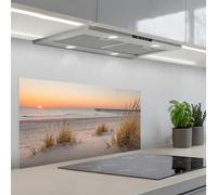 KitchenYeah© Paraschizzi Cucina Adesivo 45x90 cm Pannello Parete Paraspruzzi Pannelli Retro Molo - Tramonto - Spiaggia