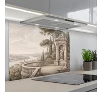 KitchenYeah© Paraschizzi Cucina Adesivo 55x80 cm Pannello Parete Paraspruzzi Pannelli Retro Terrazza - Città - Vista - Fiume