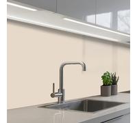 KitchenYeah© Paraschizzi Cucina Adesivo 60x150 cm Pannello Parete per Paraspruzzi Adesivi Muro Luce - Beige - Colore - Tinta Unita