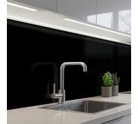 KitchenYeah© Paraschizzi Cucina Adesivo Pannello Parete Paraspruzzi | 60x150 cm - Rivestimento Nero - Tinta unita - Colore
