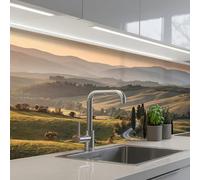 KitchenYeah© Paraschizzi Cucina Adesivo Pannello Parete Paraspruzzi | 60x200 cm - Pannelli retro Toscana - Paesaggio - Colline