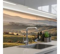 KitchenYeah© Paraschizzi Cucina Adesivo Pannello Parete Paraspruzzi | 80x250 cm - Pannelli retro Toscana - Paesaggio - Colline