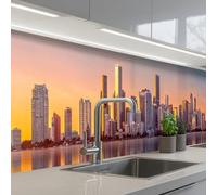 KitchenYeah© Paraschizzi Cucina Adesivo Pannello Parete Paraspruzzi Muro | 60x400 cm - Decorativo Skyline - Edifici - Città