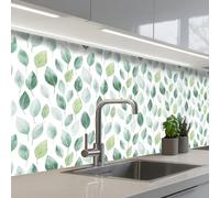 KitchenYeah© Paraschizzi Cucina Adesivo Pannello Parete Paraspruzzi - Verde | 80x300 cm - Pannelli retro Foglia - Mix - Fresco