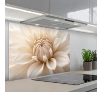 KitchenYeah© Paraschizzi Cucina Adesivo Pannello Parete per Paraspruzzi | 55x80 cm - Adesivi Muro Fiore - Dalia - Bianco