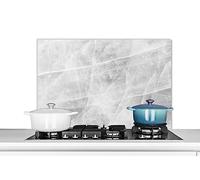 KitchenYeah© Paraschizzi Cucina Alluminio 90x60 cm Pannello Dietro Piano Cottura Fornelli a Gas Paraspruzzi Marmo - Pietra - Bianco - Lusso - Aspetto del Marmo