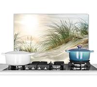 KitchenYeah© Paraschizzi Paraspruzzi per Cucina Lamiera Alluminio 70x50 cm Alzatina Top Decorazioni Cucine Dune - Isole Wadden - Acqua