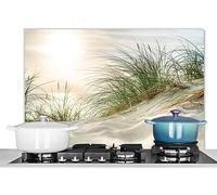 KitchenYeah© Paraschizzi Paraspruzzi per Cucina Lamiera Alluminio 90x60 cm Alzatina Top Decorazioni Cucine Dune - Isole Wadden - Acqua