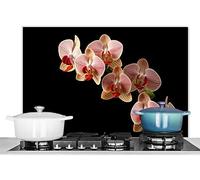 KitchenYeah© Paraschizzi Paraspruzzi per Cucina Lamiera Alluminio 90x60 cm Alzatina Top Decorazioni Cucine Fiori - Orchidea - Rosa - Botanica - Natura