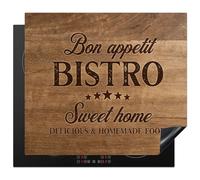 KitchenYeah© Protezione Piano Cottura Tappetino per Induzione 59x51 cm Cucina Proteggi Coprifornello Antiscivolo Hout - Buon appetito - Bistro