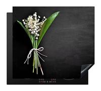KitchenYeah© Protezione Piano Cottura Tappetino per Induzione 60x52 cm Cucina Proteggi Coprifornello Antiscivolo Mughetto - Fiori - Natura morta - Flora