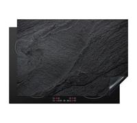 KitchenYeah© Protezione Piano Cottura Tappetino per Induzione 75x52 cm Cucina Proteggi Coprifornello Antiscivolo Nero - Struttura - Scuro